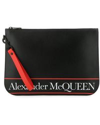 Alexander McQueen Black Leather Clutch