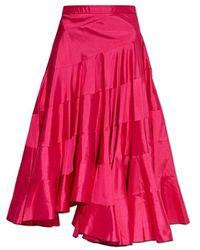 Tory Burch - Silk Skirt With An Asymmetric Cut - Lyst