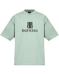 Balenciaga Nano Bb Medium Fit T-Shirt in Blue for Men | Lyst