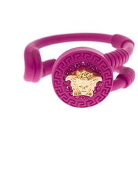 Versace Woman's Safety Pin Pink Metal Ring