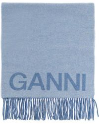 Ganni - Scarf With Logo, - Lyst