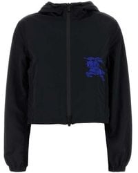 Burberry - Ekd Motif Zipped Hooded Jacket - Lyst