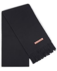 Acne Studios - Logo Patch Fringed Scarf - Lyst