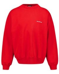 Balenciaga - Logo Printed Crewneck Sweatshirt - Lyst