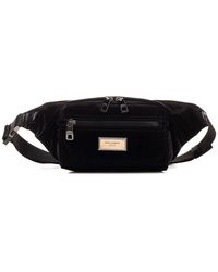 Dolce & Gabbana Leather Logo-print Belt Bag in Black for Men Mens Bags Belt Bags Save 37% waist bags and bumbags 