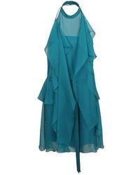 Alberta Ferretti - Ruffle Detailed Semi-sheer Mini Dress - Lyst