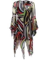 Emilio Pucci - Silk Dress With Marble Print - Lyst