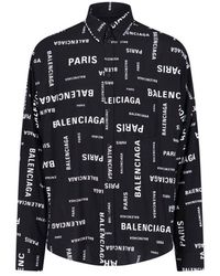Balenciaga - All-over Logo Shirt - Lyst
