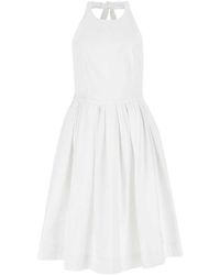 Prada - White Cotton Dress - Lyst