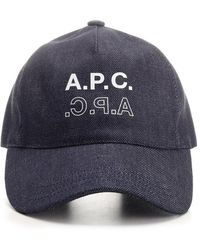 A.P.C. - Denim Baseball Cap - Lyst