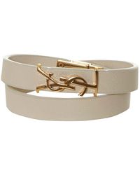 Saint Laurent Monogram Wrap Bracelet - White