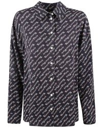 KENZO - Allover Logo Printed Buttoned Shirt - Lyst