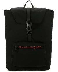 Alexander McQueen Black Fabric Backpack