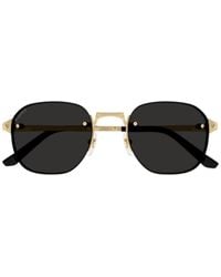 Cartier - Round Frame Sunglasses - Lyst