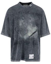 Maison Mihara Yasuhiro - Bleached Smiley Face T-Shirt - Lyst