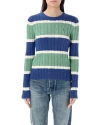 Polo Ralph Lauren - Striped Cable-knit Crewneck Jumper - Lyst