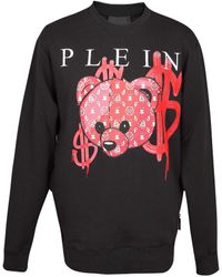Philipp Plein Philippe Plein Neck Sweatshirt Ss Teddy Bear - Black