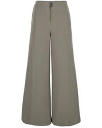 TOTEME - Wide Pants With Zip Closure - Lyst