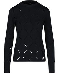 Versace - Slashed Knit Sweater - Lyst