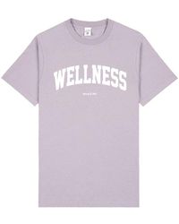 Sporty & Rich - Wellness Logo Printed Crewneck T-shirt - Lyst
