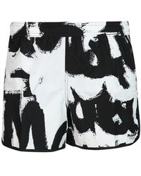 Alexander McQueen Synthetic Graffiti Skull Swim Shorts for Men | Lyst