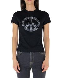 Moschino - Jeans Peace Sign-motif Crewneck T-shirt - Lyst