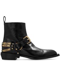 Moschino - Logo Lettering Ankle Boots - Lyst