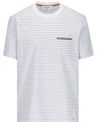 Thom Browne - Stripe-printed Crewneck T-shirt - Lyst