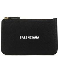 Balenciaga Black Leather Card Holder