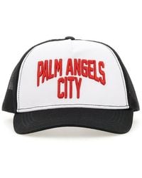 Palm Angels - Black/white Visor Hat With Logo - Lyst