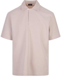 ZEGNA - Toggle-Fastened Short Sleeved Knitted Polo Shirt - Lyst