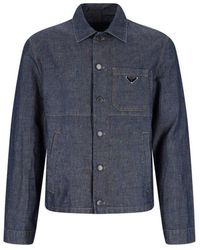 Prada - Denim Shirt Jacket - Lyst