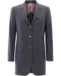 Thom Browne - Enlongated Sportcoat With Tonal 4-bar Stripe Detail In Wool - Lyst