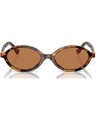 Miu Miu - Oval Frame Sunglasses - Lyst