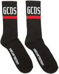 Gcds Logo Printed Socks - Black