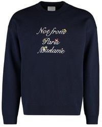 Drole de Monsieur - Slogan Embroidered Crewneck Sweater - Lyst