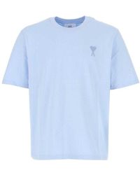 Ami Paris - Light Blue Cotton Oversize T-shirt - Lyst