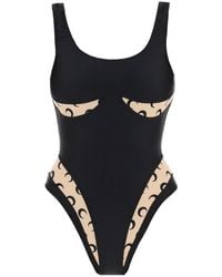 Marine Serre - One-Piece Swimsuit With All Over Moon Inserts - Lyst