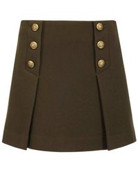 P.A.R.O.S.H. Button Detailed Mini Skirt - Green