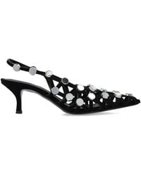 The Attico - Grid Slingback Pumps - Lyst