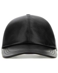 Prada - Logo-plaque Leather Baseball Cap - Lyst