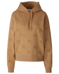 Burberry - Logo Embroidered Drawstring Hoodie - Lyst