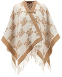 Max Mara - Frinestd V-Neck Fringed Edge Cape - Lyst