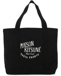 Maison Kitsuné - Black Canvas Shopping Bag - Lyst