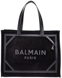 Balmain - Suede Shopping Bag - Lyst
