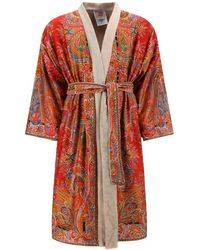 Etro - Paisley Printed Kimono Bathrobe - Lyst