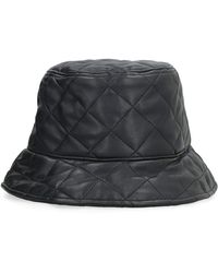 Stand Studio - Vida Quilted Leather Bucket Hat - Lyst