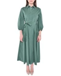Weekend by Maxmara - Buttoned Belted Long-sleeved Dress - Lyst