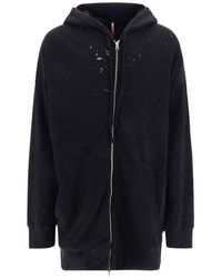 MM6 by Maison Martin Margiela - Perforated Zipped Hooded Jacket - Lyst