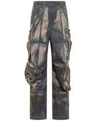 DIESEL - Cargo Trousers With Irregular Two-tone Effect - Lyst